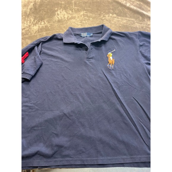 Polo Ralph Lauren Other - Polo Ralph Lauren Big Pony Polo Shirt Mens 3XL Navy Blue Short Sleeve Patch 4